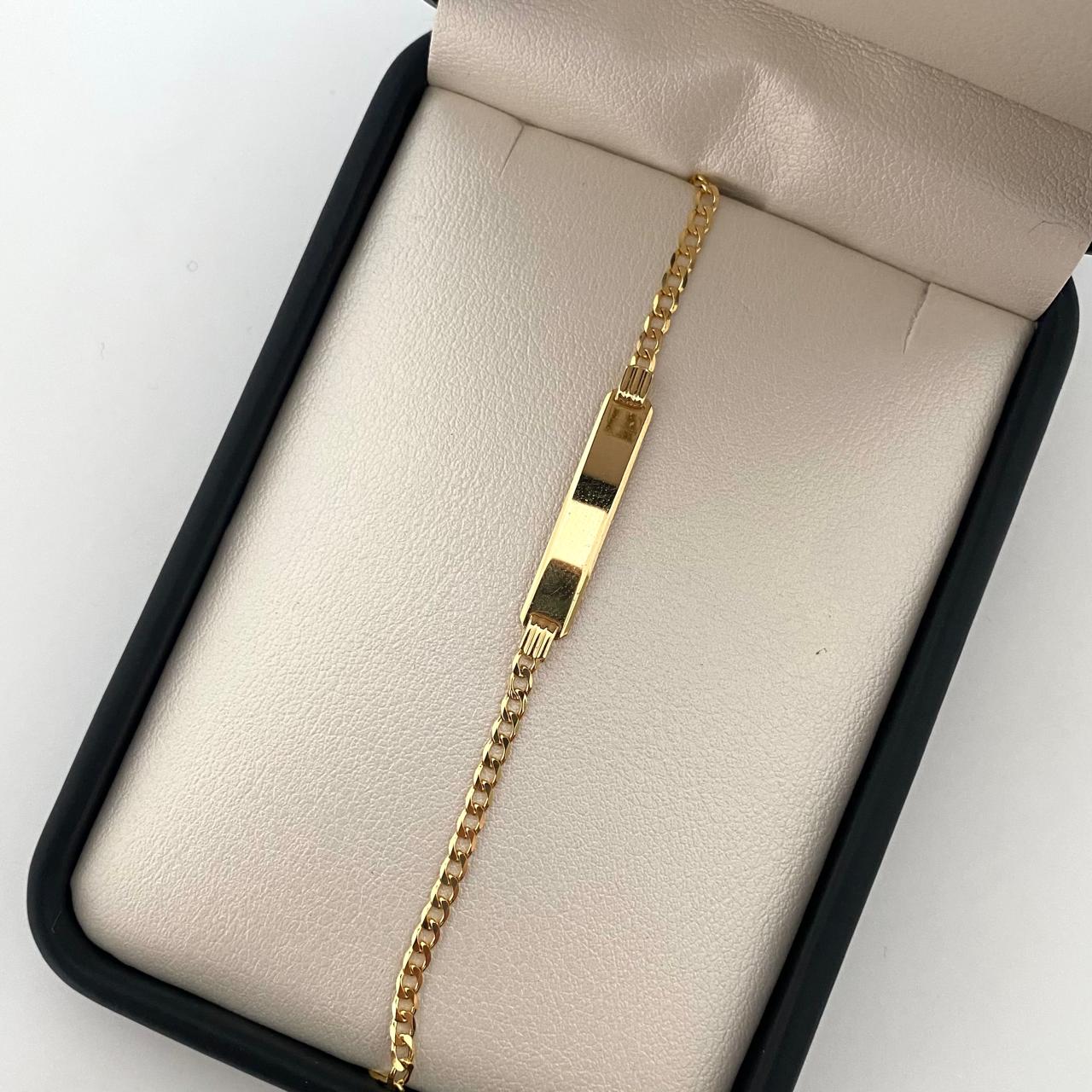 Pulso It placa tejido cubano Oro amarillo 18k +1 / 2,7 Gr / 16,5 Cm